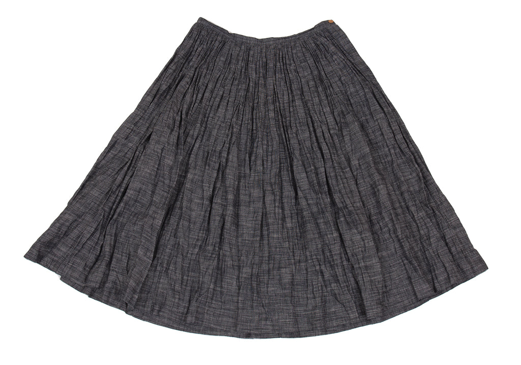 45rpm Japan. 45R. Navy Wrinkled Cotton Flared Skirt