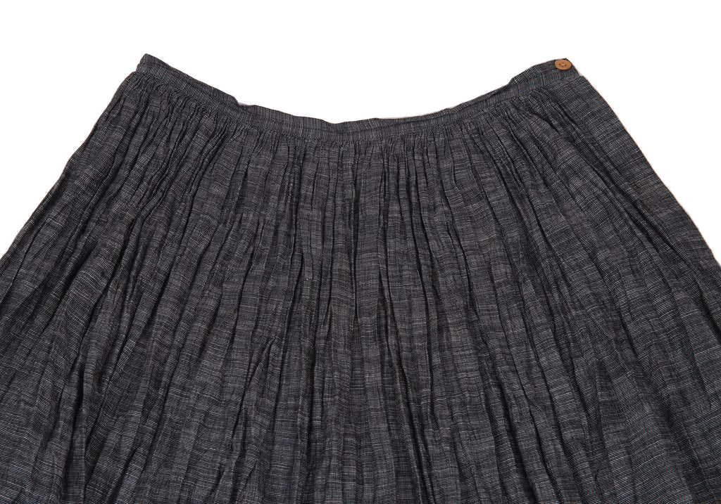 45rpm Japan. 45R. Navy Wrinkled Cotton Flared Skirt