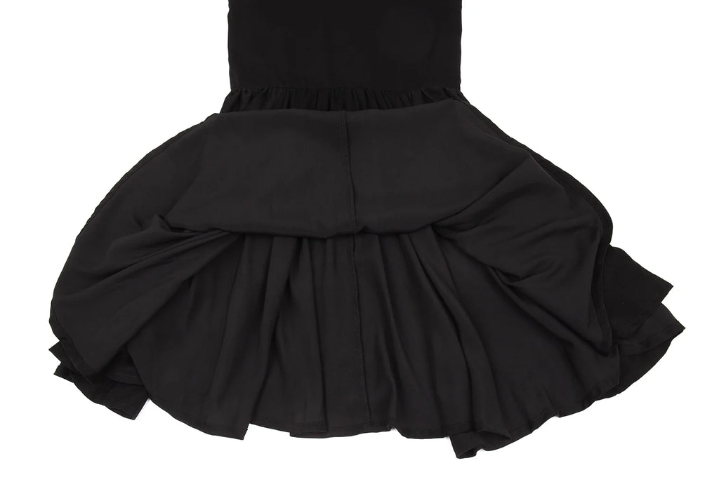 LIMI feu JAPAN. Black Stole Design Poly Sleeveless Dress