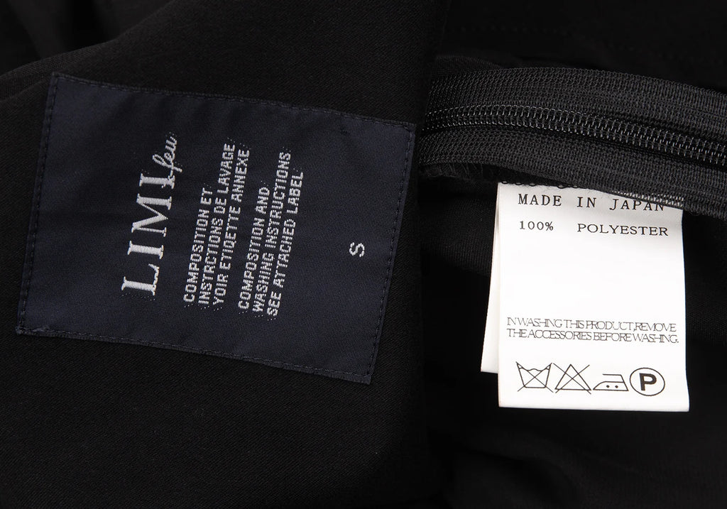 LIMI feu JAPAN. Black Stole Design Poly Sleeveless Dress