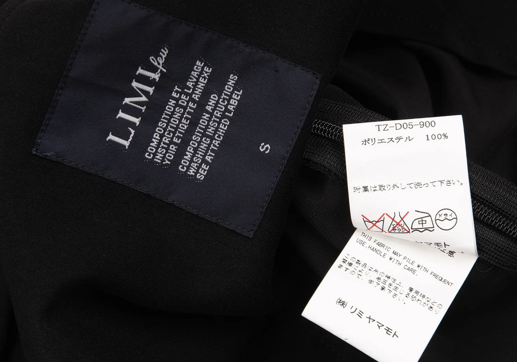 LIMI feu JAPAN. Black Stole Design Poly Sleeveless Dress