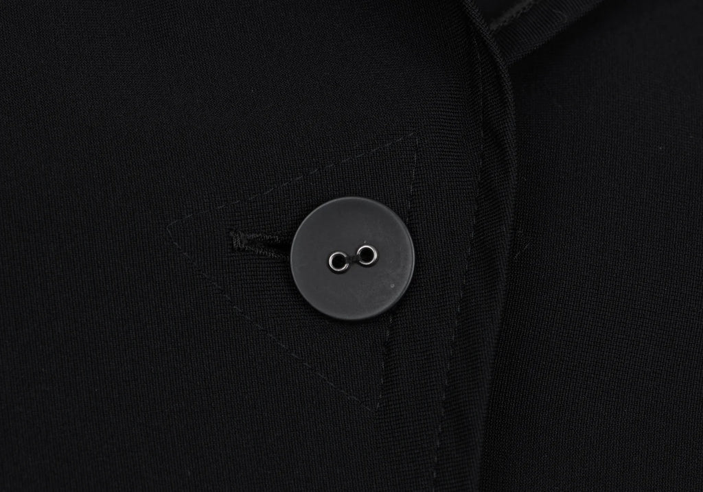 HIROKO KOSHINO TRUNK JAPAN. Black Outseam Nylon Blend Stretch Jacket