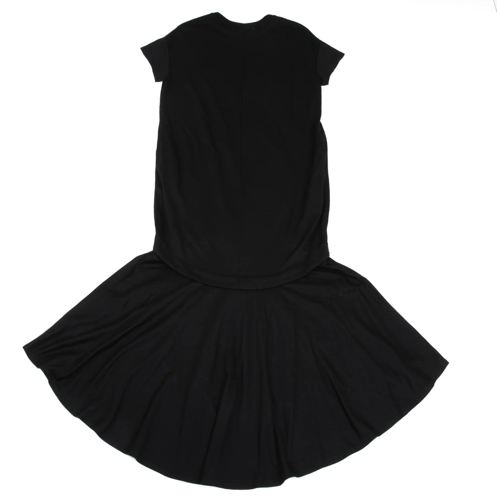 UN3D. JAPAN. Black Tuck Layered Shirt Dress Black