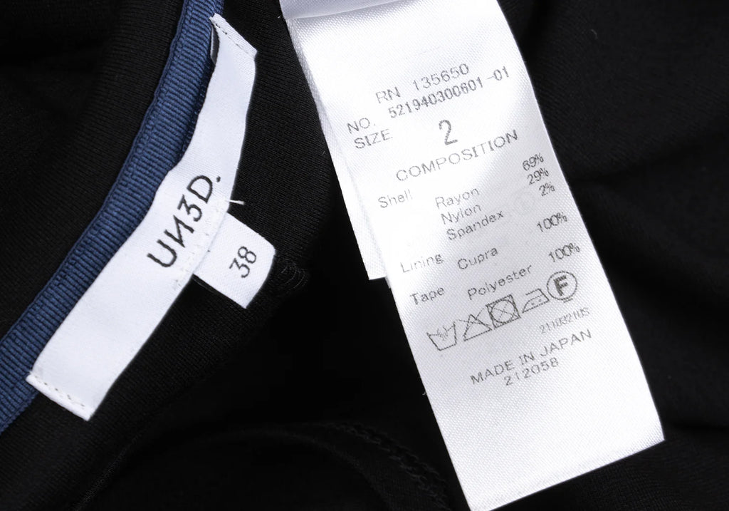 UN3D. JAPAN. Black Tuck Layered Shirt Dress Black