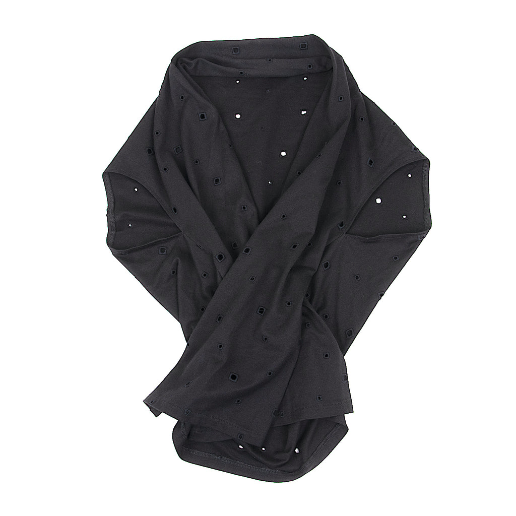 LIMI Feu Japan. (Yohji Yamamoto) Black Hole Embroidery Cachecoeur Top