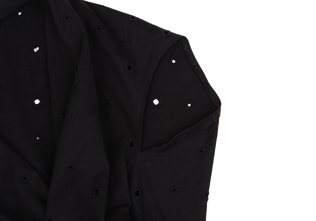 LIMI Feu Japan. (Yohji Yamamoto) Black Hole Embroidery Cachecoeur Top