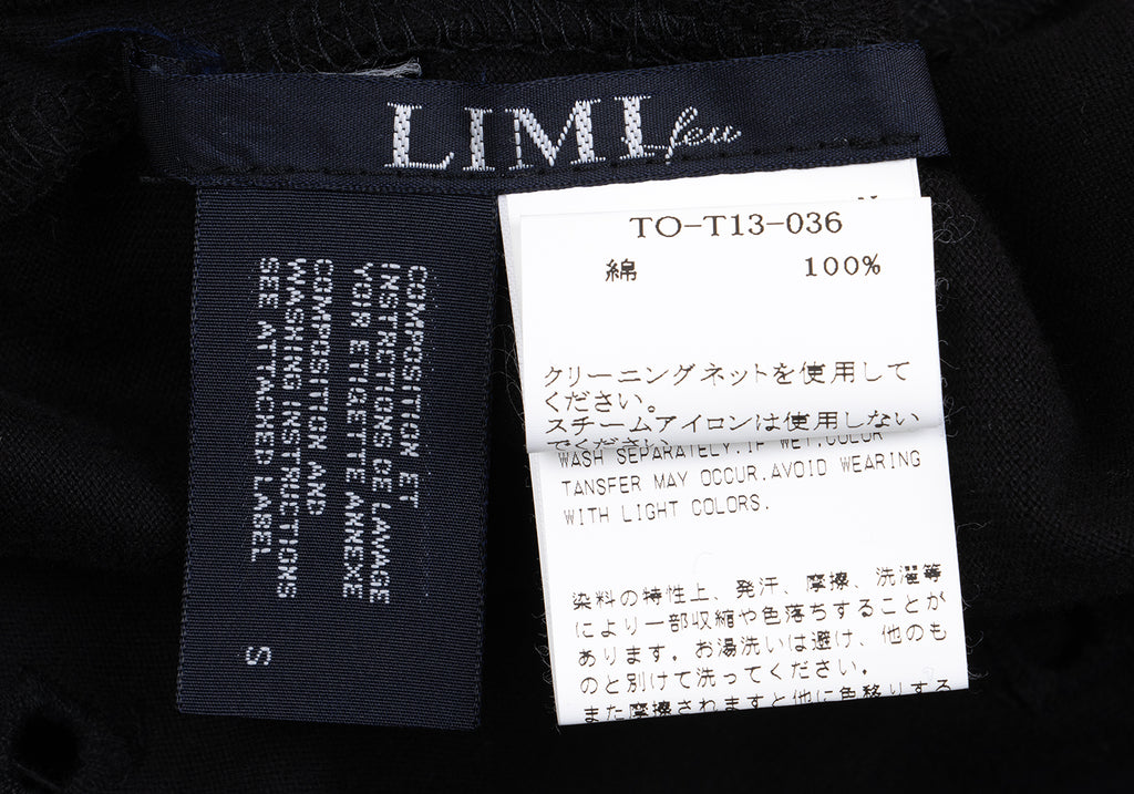 LIMI Feu Japan. (Yohji Yamamoto) Black Hole Embroidery Cachecoeur Top