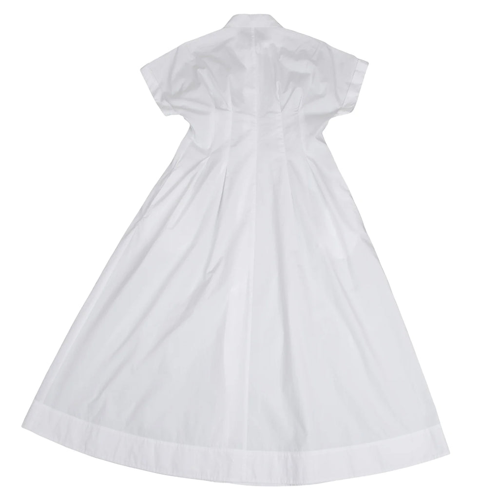 MaxMara STUDIO ITALY. White Cotton Short Sleeve Shirt Dress