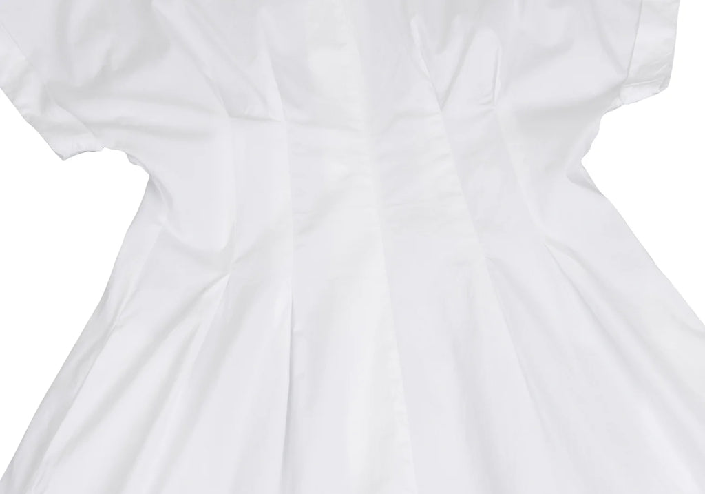MaxMara STUDIO ITALY. White Cotton Short Sleeve Shirt Dress