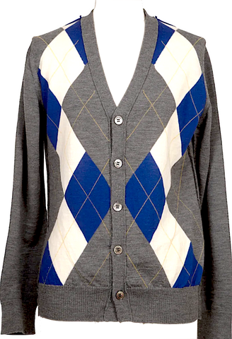 Prada Italy Vintage Plaid Sequins and White Collar Cotton Top