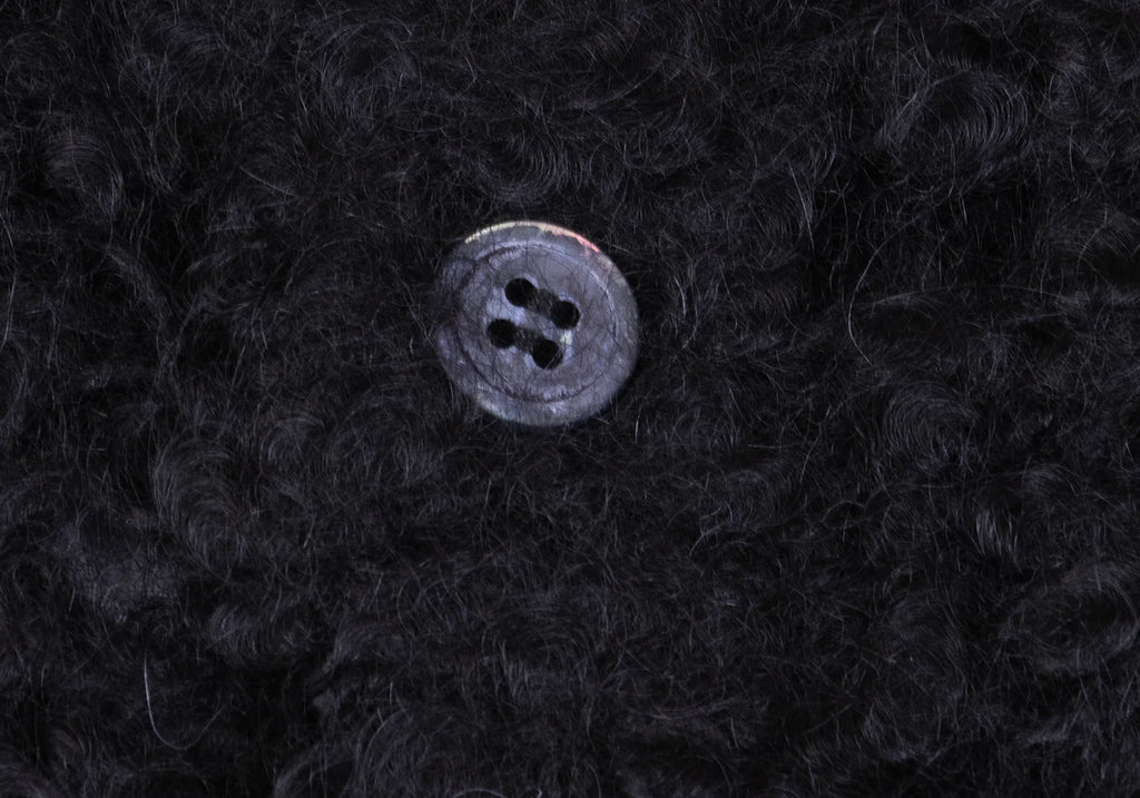 COMME des GARCONS JAPAN. TRICOT. Black Mohair Blend Open Knit Chunky Cardigan Top