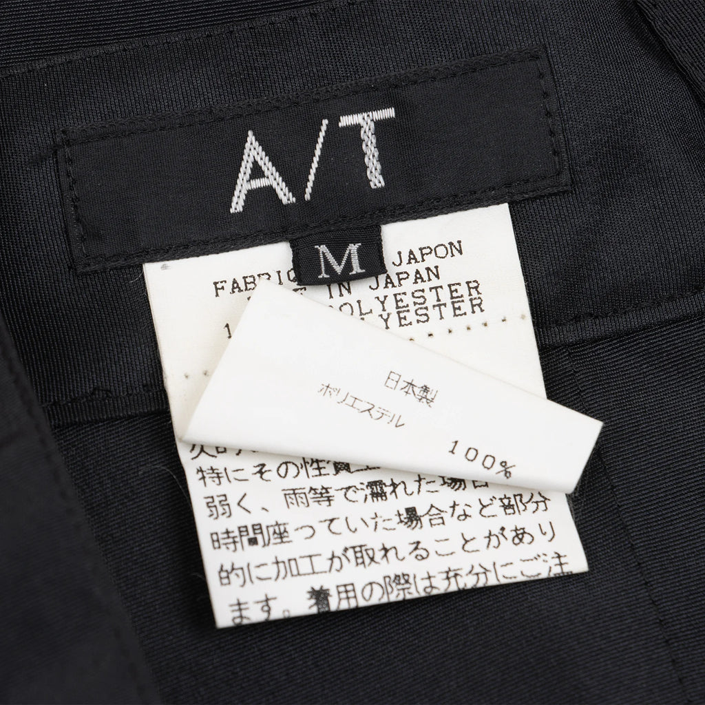 A/T(ATSURO TAYAMA) JAPAN. Black Poly Asymmetry Pleated Skirt