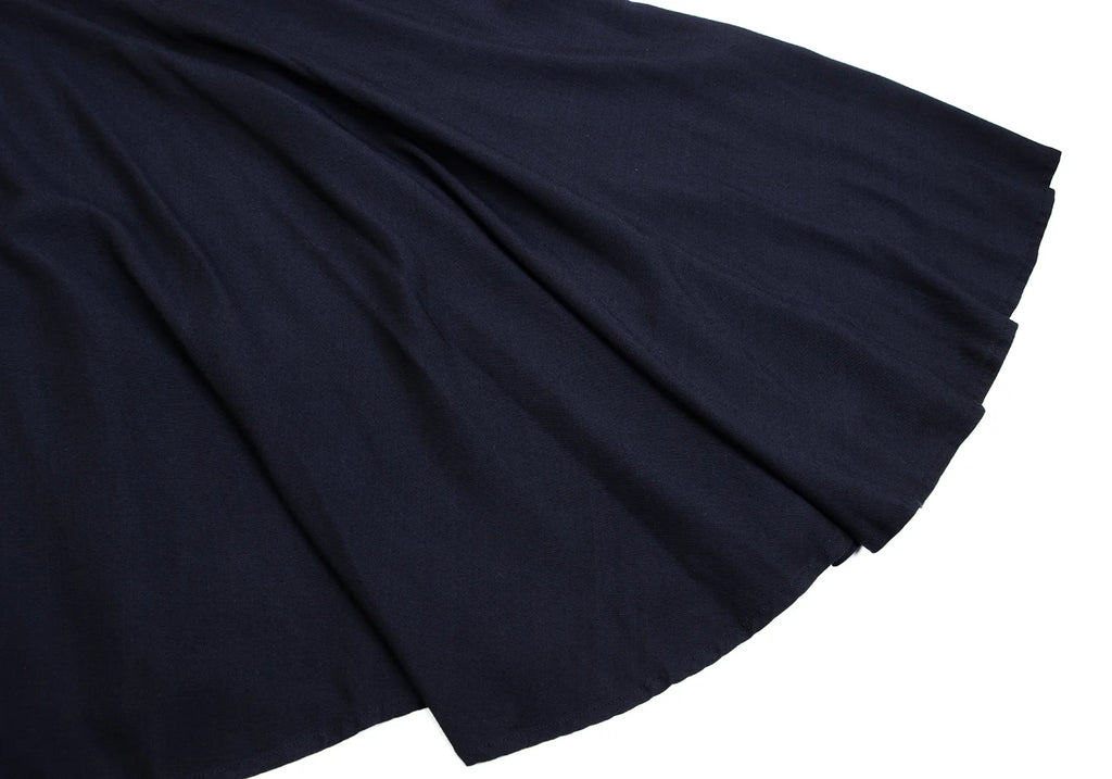 ROMEO GIGLI ITALY. Navy Piping Rayon Drape Shirt Dress