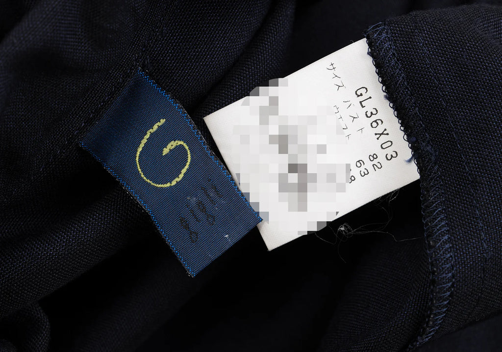 ROMEO GIGLI ITALY. Navy Piping Rayon Drape Shirt Dress