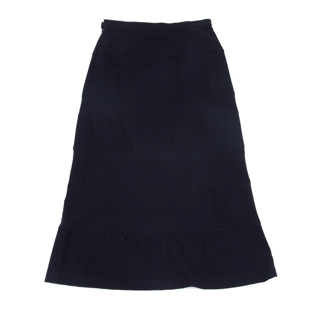 COMME des GARCONS JAPAN. TRICOT. Navy Switching Stretch Wool Skirt