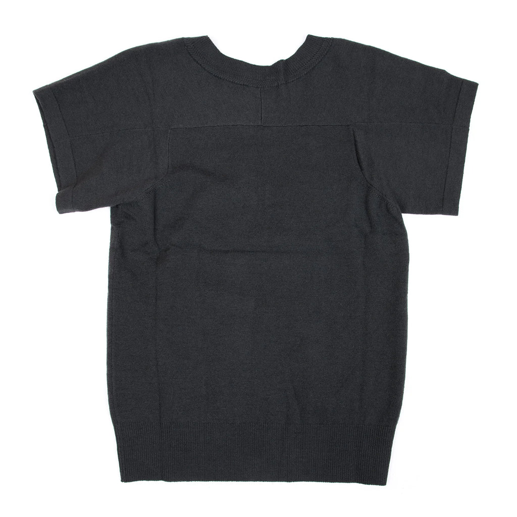 ISSEY MIYAKE JAPAN. zucca Dyed Charcoal Color Wool Short Sleeves Knit Sweater
