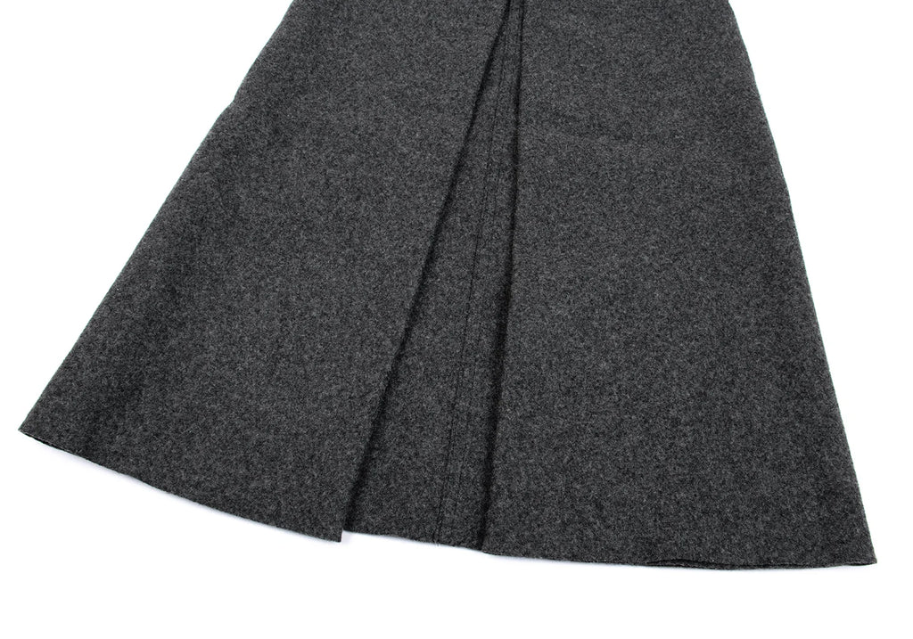 ISSEY MIYAKE JAPAN. zucca Grey Wool Front Wrap Skirt