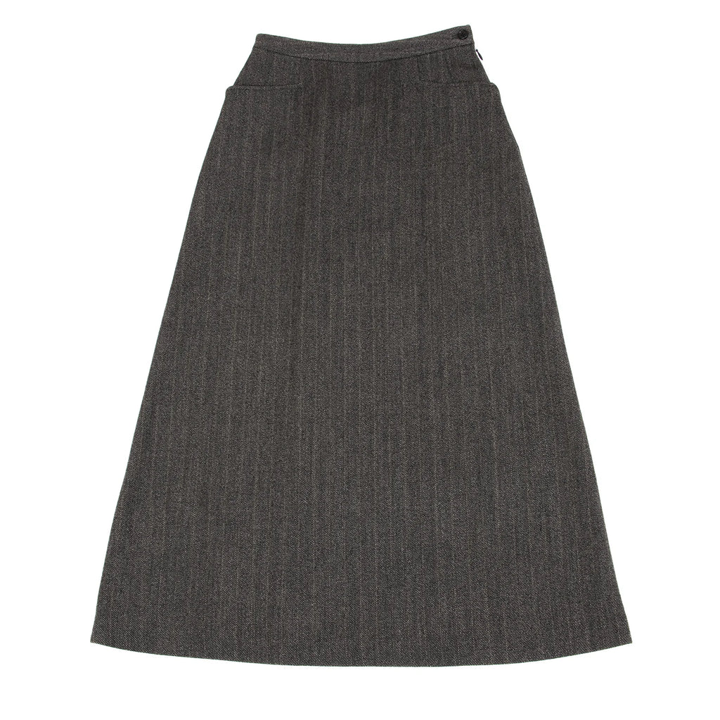MARGARET HOWELL LONDON/TOKYO. Grey Wool Striped Long Skirt