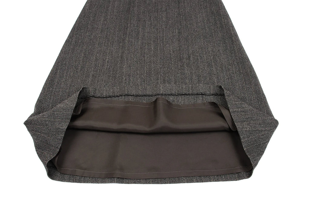 MARGARET HOWELL LONDON/TOKYO. Grey Wool Striped Long Skirt