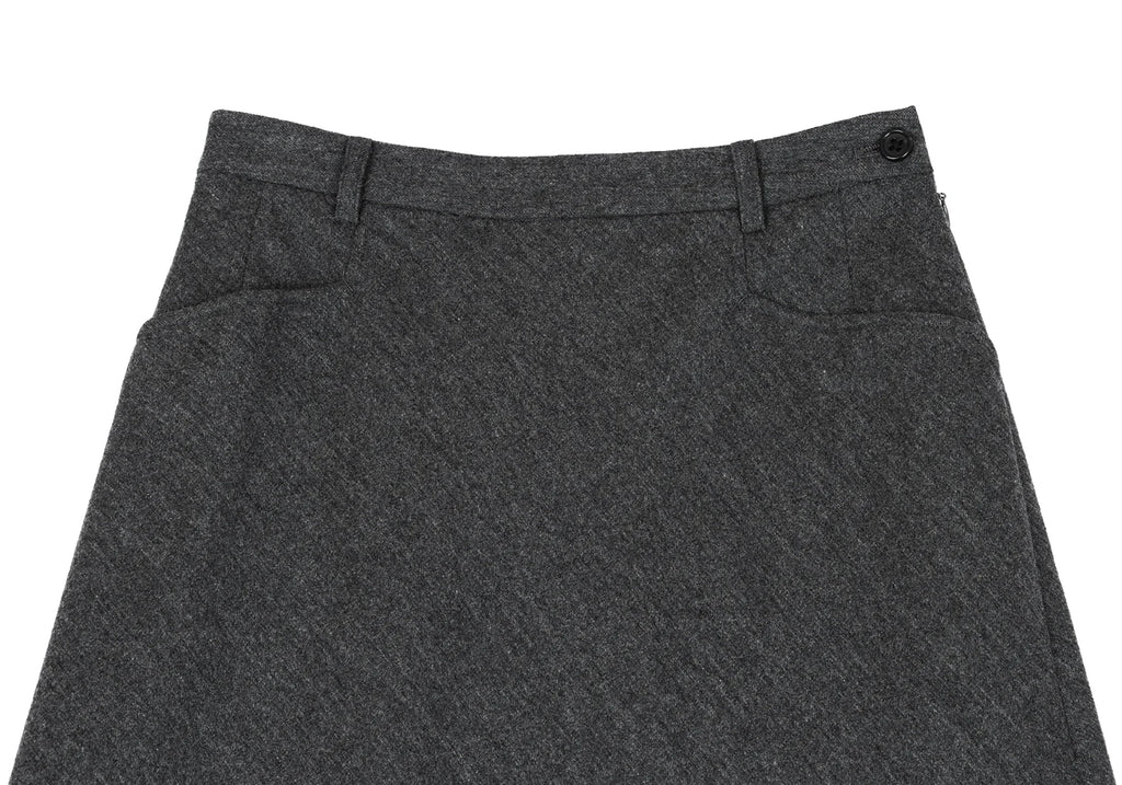 MARGARET HOWELL LONDON/TOKYO. Grey Wool Side Pocket Long Skirt