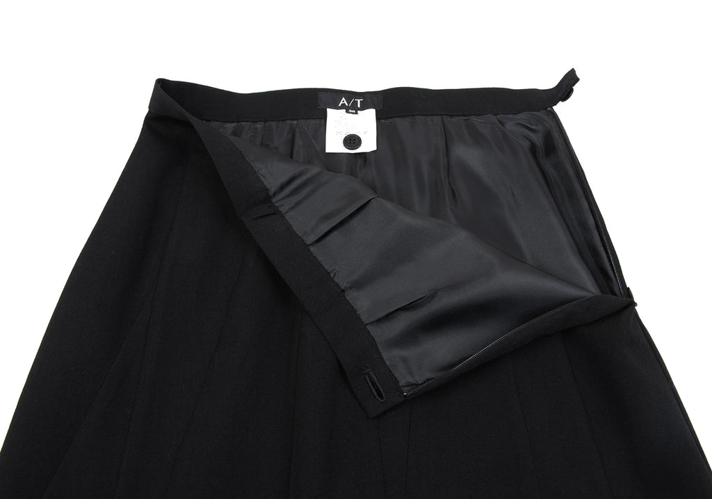 A/T Atsuro Tayama Japan. Black Wool Switching Design Skirt
