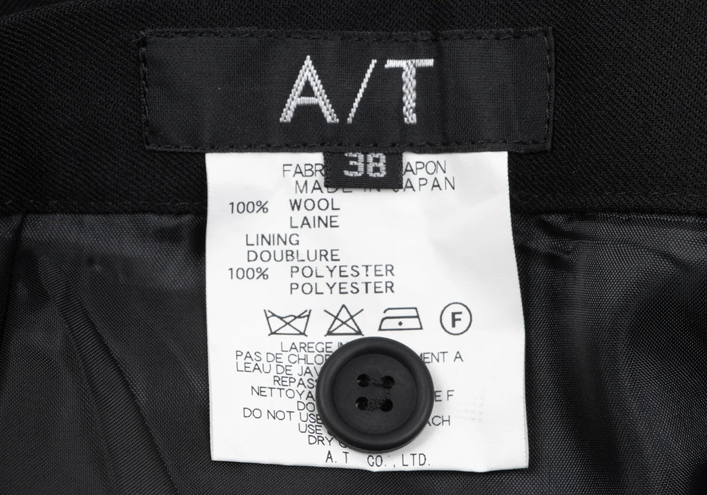 A/T Atsuro Tayama Japan. Black Wool Switching Design Skirt