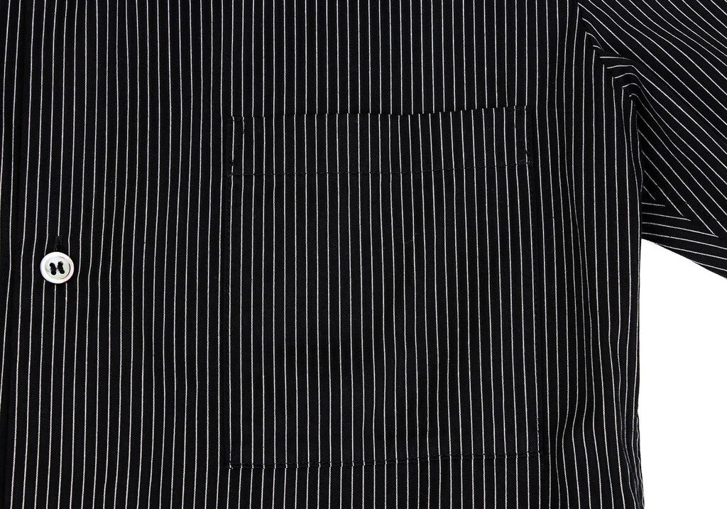 YOHJI YAMAMOTO JAPAN. Y's Black Striped Wrap Design Flare Shirt Dress