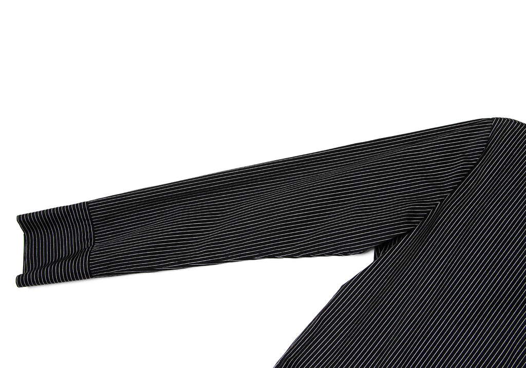 YOHJI YAMAMOTO JAPAN. Y's Black Striped Wrap Design Flare Shirt Dress