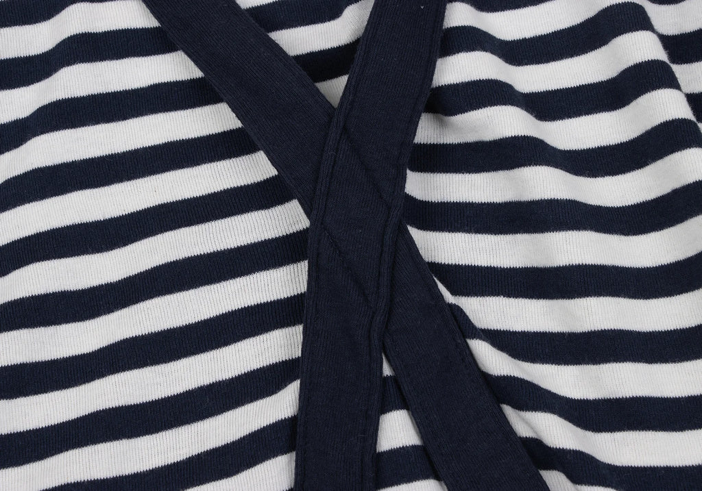 ISSEY MIYAKE JAPAN. mercibeaucoup. Navy/White Stripe Long Sleeves Suspender Design Top