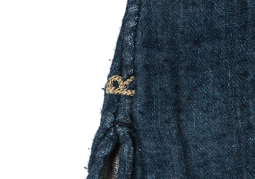 45rpm 45R JAPAN. Navy Striped Indigo Dyed Cotton Gauze Shirt