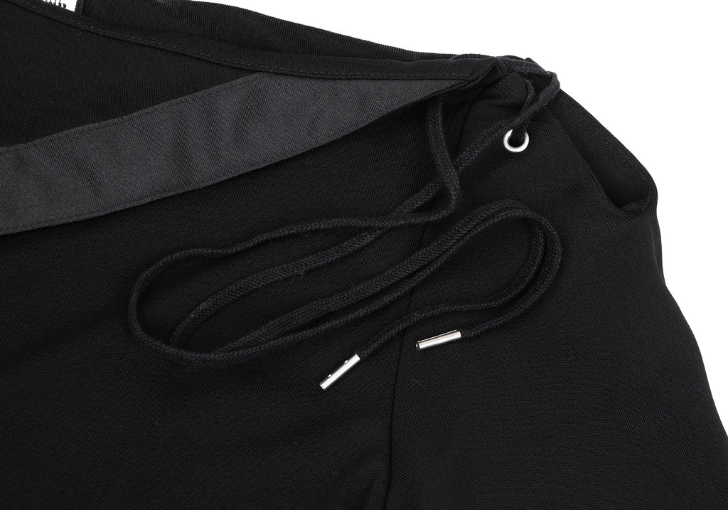 Jean Paul GAULTIER PARIS. FOR SEPT PREMIERES Black Star Embroidery Asymmetry Collar Dress