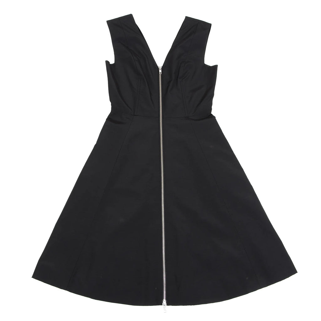 Jean Paul GAULTIER FOR SEPT PREMIERES PARIS. Black Cotton Nylon Sleeveless Zip Dress
