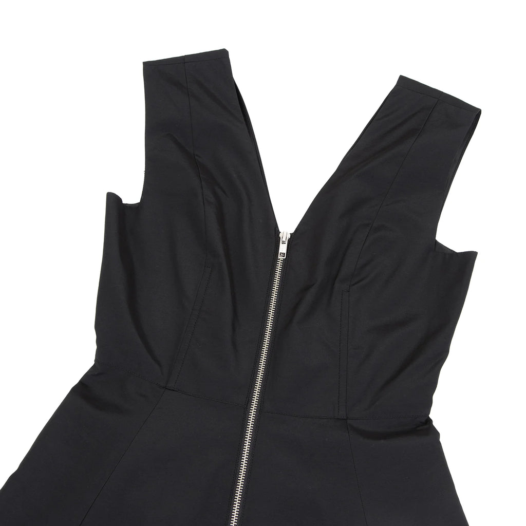 Jean Paul GAULTIER FOR SEPT PREMIERES PARIS. Black Cotton Nylon Sleeveless Zip Dress