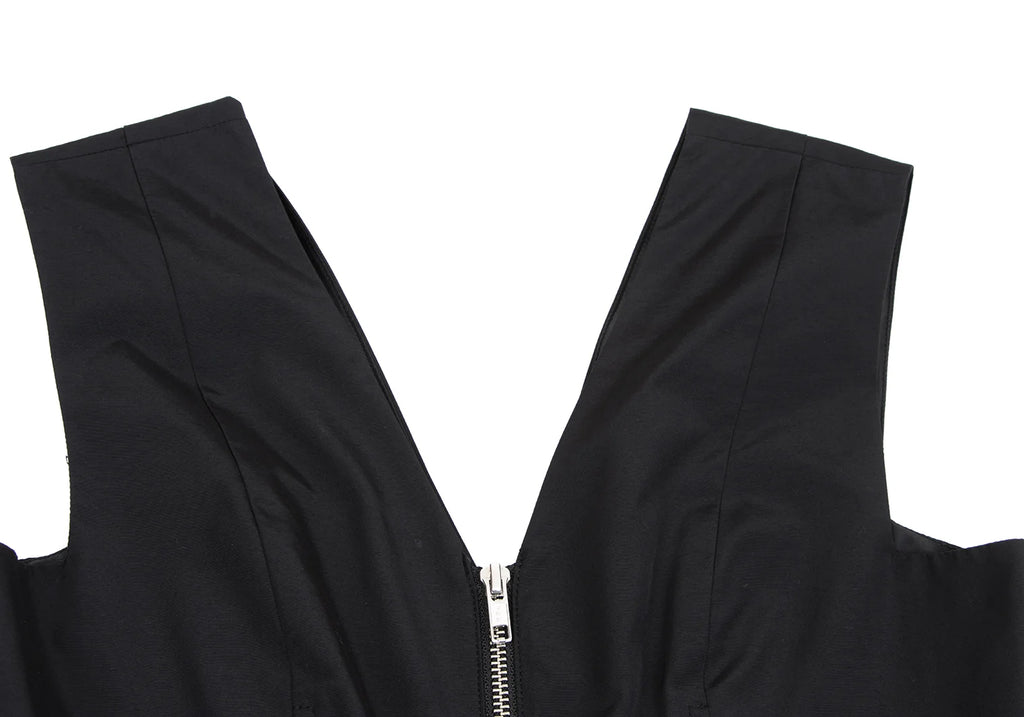 Jean Paul GAULTIER FOR SEPT PREMIERES PARIS. Black Cotton Nylon Sleeveless Zip Dress