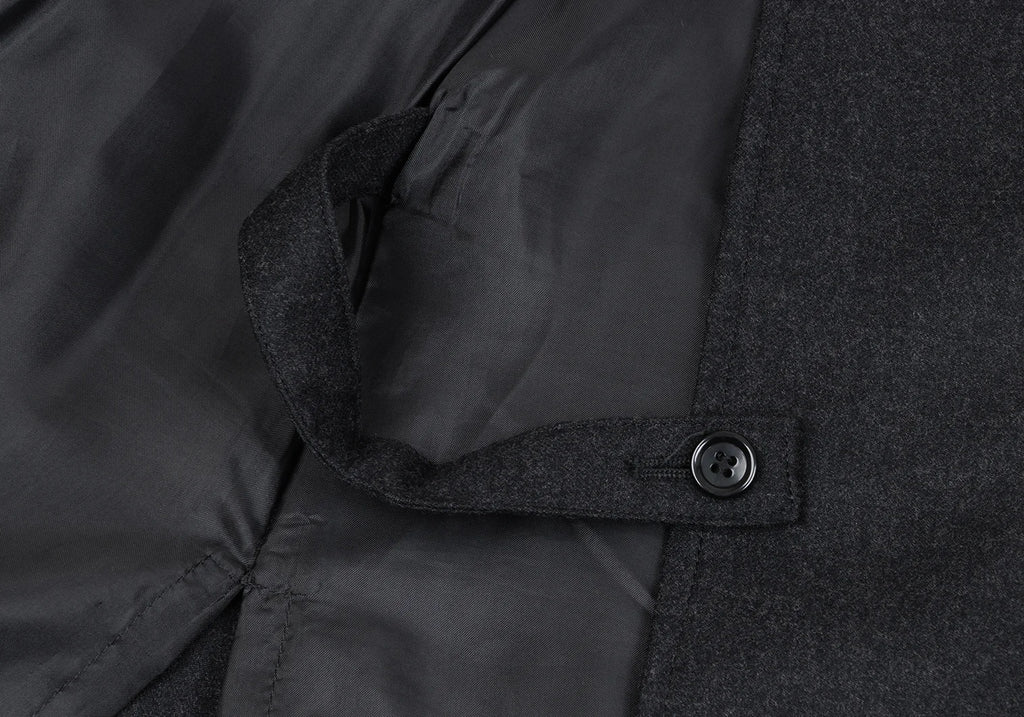 Jean Paul GAULTIER FOR SEPT PREMIERES. PARIS. Charcoal Color Wool Stretch Pleats Wrap Skirt