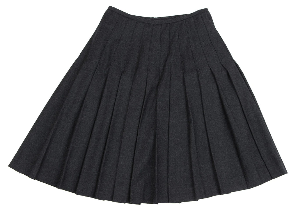 Jean Paul GAULTIER FOR SEPT PREMIERES. PARIS. Charcoal Color Wool Stretch Pleats Wrap Skirt