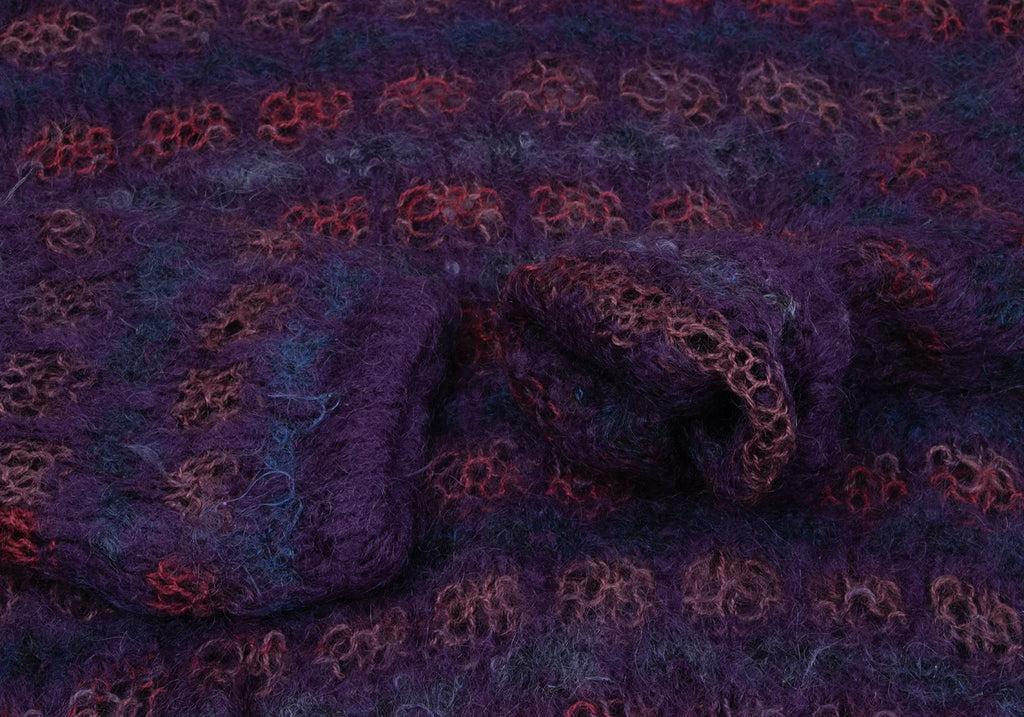 COMME des GARCONS JAPAN. JUNYA WATANABE. Openwork Purple Stripe Knit Hoodie