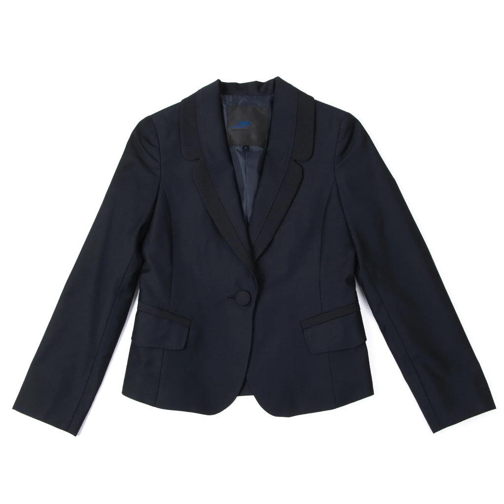 Ray BEAMS JAPAN. Navy Poly Rayon Piping Jacket / Blazer