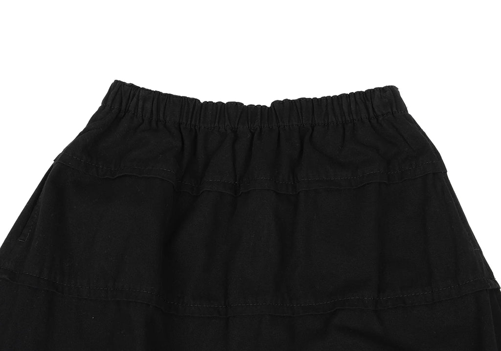 COMME des GARCONS JAPAN. Black Dyed Cotton Tuck Skirt