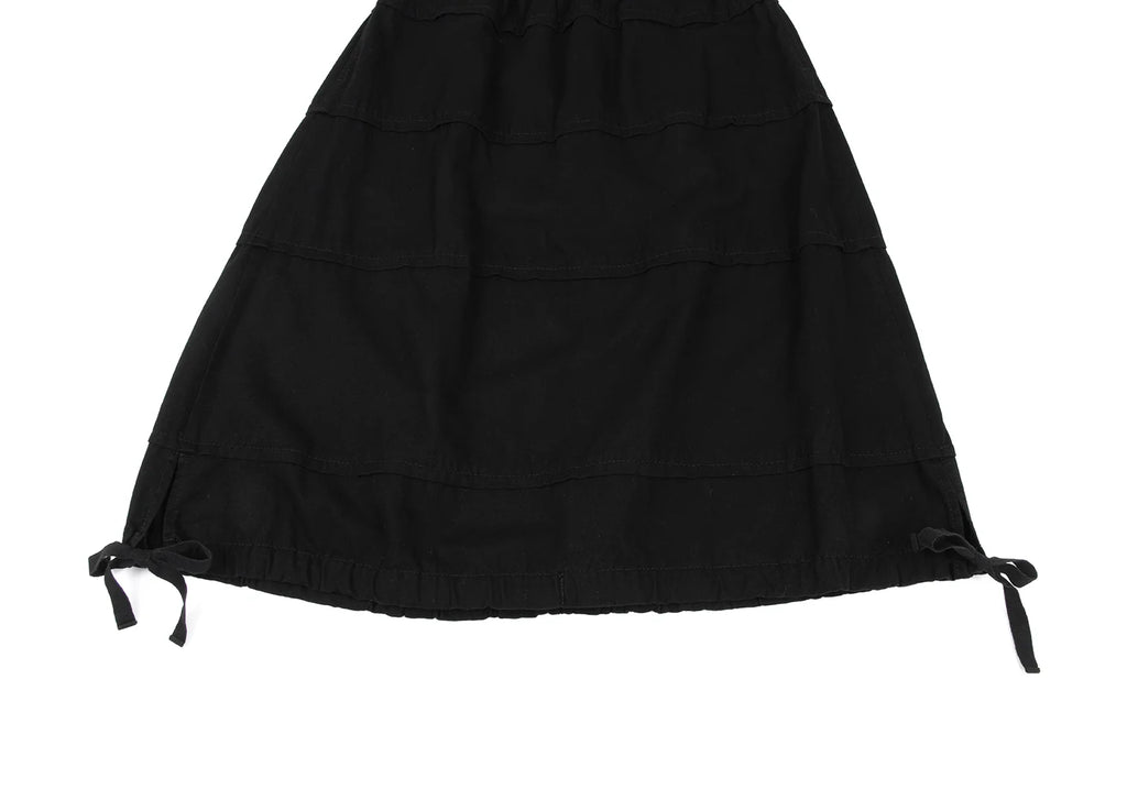 COMME des GARCONS JAPAN. Black Dyed Cotton Tuck Skirt