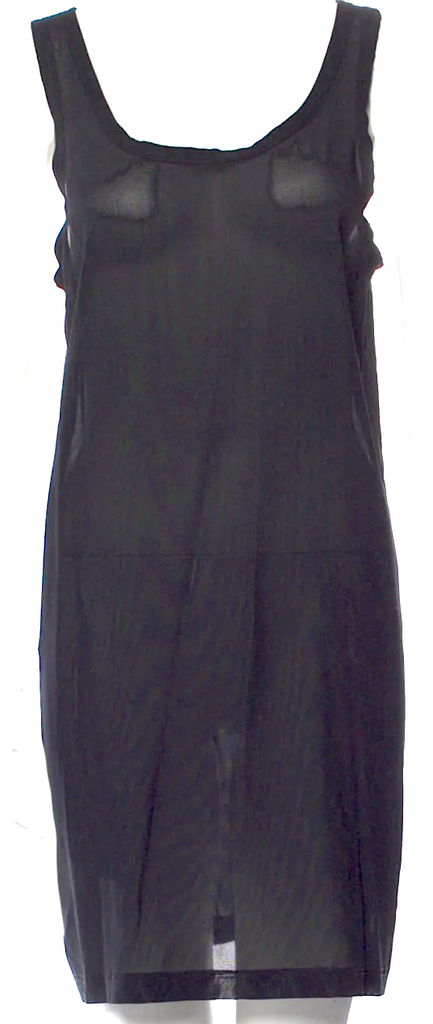 Ann Demeulemeester Belgium. Black Silk Mini Dress