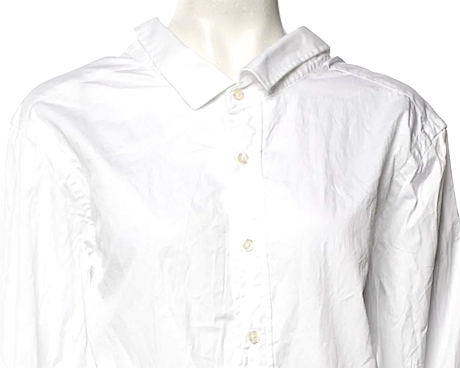 Hommegirls White Cotton Long Sleeve Button-Up Top/Tunic