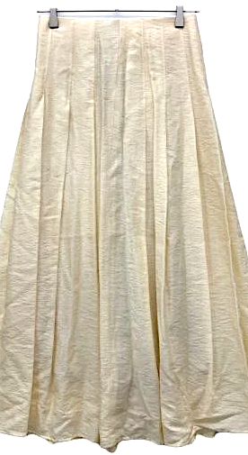 TOMORROWLAND JAPAN. BALLSEY. ivory Cotton Dobby Twill Tuck Pleated Long Skirt