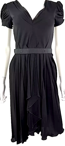 Dolce Gabbana New W/O Tag. Authentic Black Viscose Pleated
