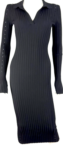 MIU MIU ITALY. Geometric Pattern Poly-Blend Abstract Mod Dress