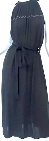 Helmut Lang NY.NEW W/TAGS. Black Silk Floral Print Scoop Neck Wrap Blouse