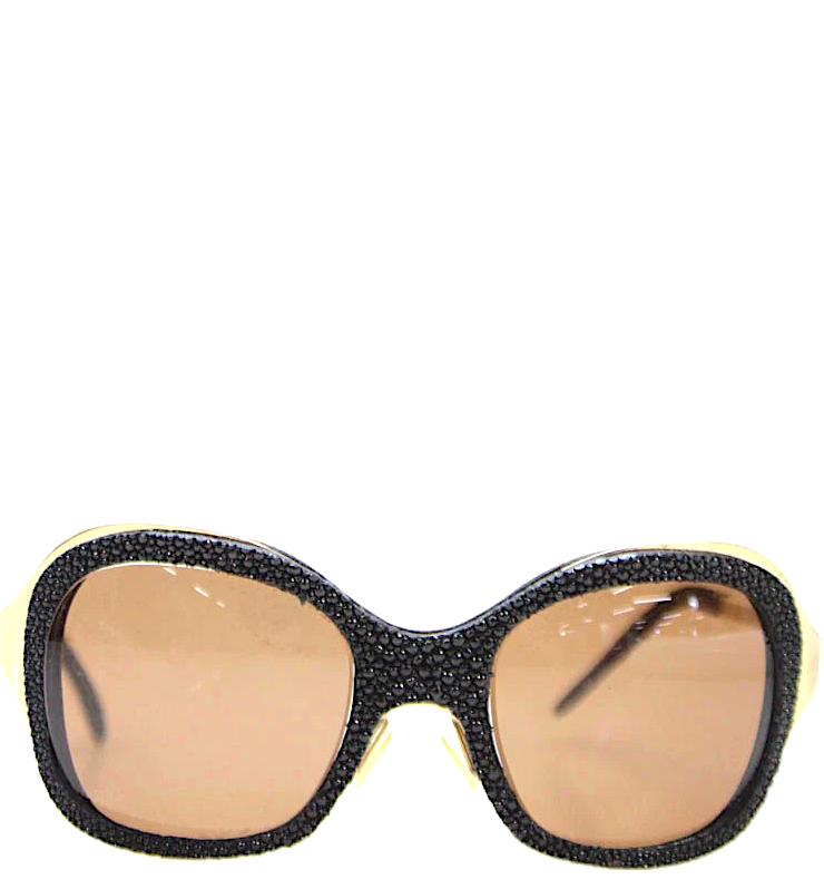Histoire De Voir Paris. Round Frame Black/Gold Sunglasses In Case