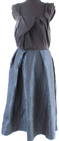 Vivienne Westwood UK. NEW W/TAGS Navy Moon Taffeta Black Blue Anglomania  MidiDress