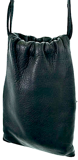 Aeta JAPAN. BLACK LAMBSKIN LUXURY SHOULDER BAG - POUCHETTE LONG SHOULDER STRAP Shoulder Bag