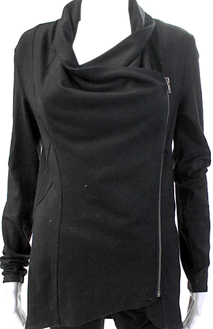 Helmut Lang NY.NEW W/TAGS. Black Silk Floral Print Scoop Neck Wrap Blouse